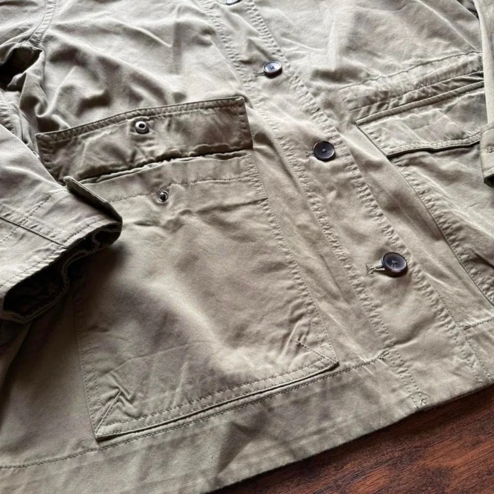 UTILITY CASUAL WORKWEAR FREE ASSEMBLY ARMY GREEN BUTTON UP JACKET PLUS SIZE XXL - Picture 3 of 7